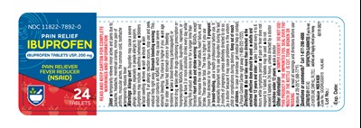 601R Rite Aid Ibuprofen 200mg round (brown) bottle label 24s